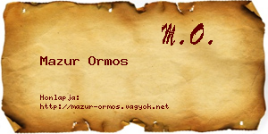 Mazur Ormos névjegykártya